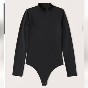 Abercrombie Black Long Sleeve Mockneck Bodysuit